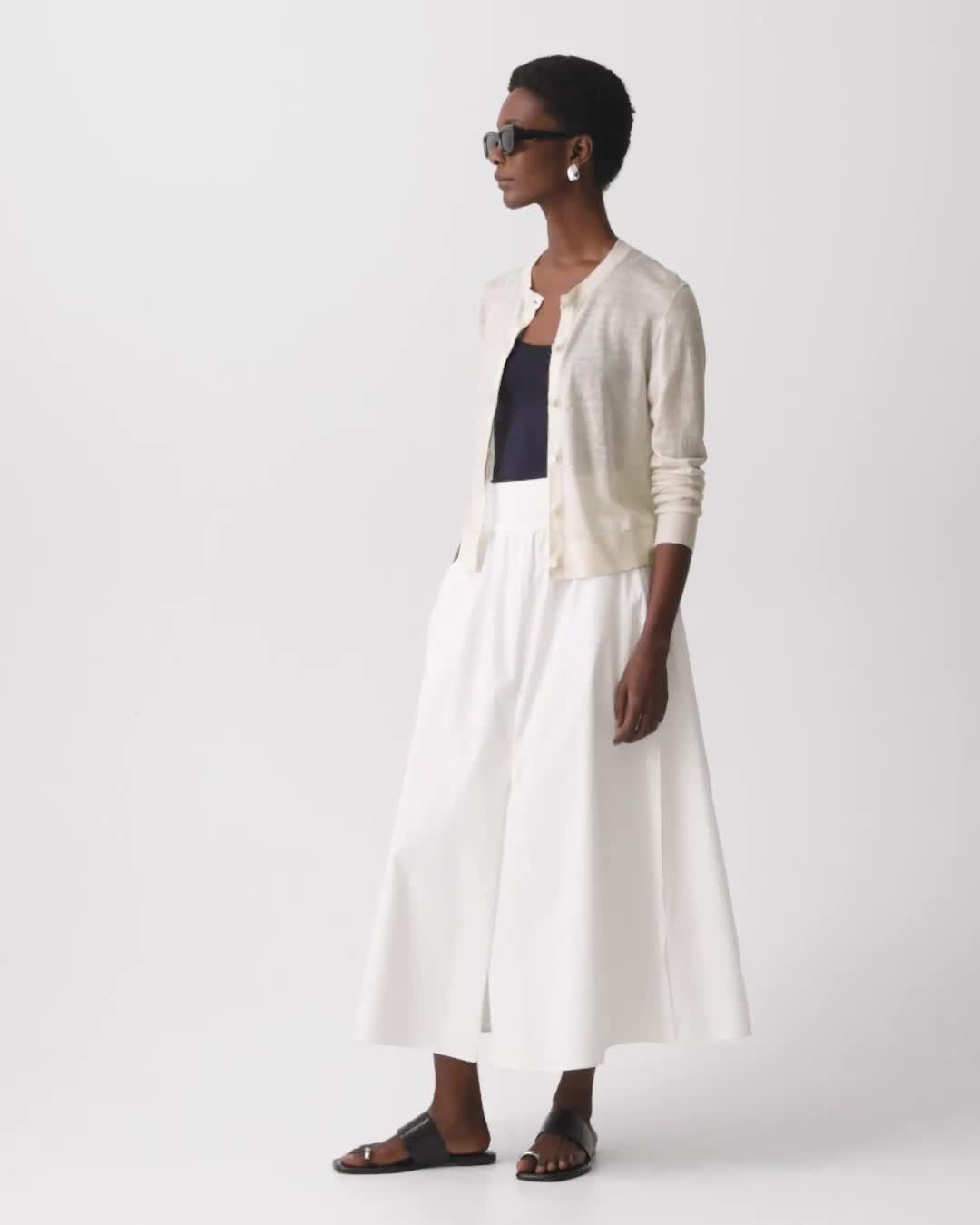 Crewneck Cardigan in Linen Knit