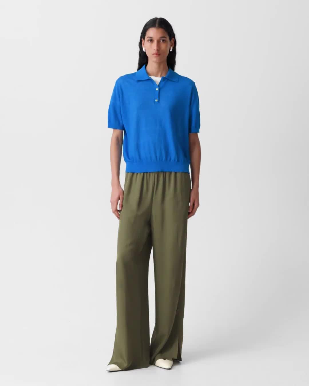 Sheer Polo Shirt in Linen Knit
