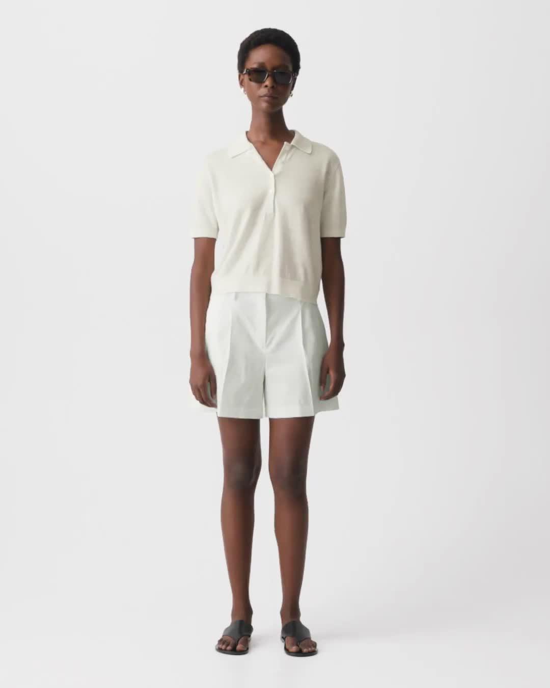 Sheer Polo Shirt in Linen Knit