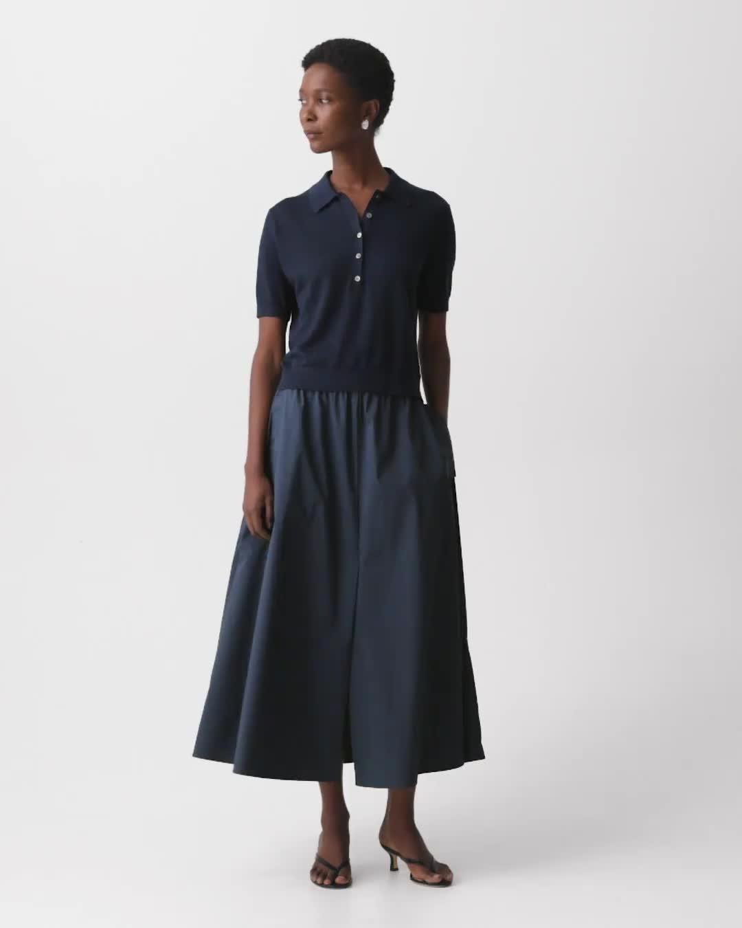 Sheer Polo Shirt in Linen Knit