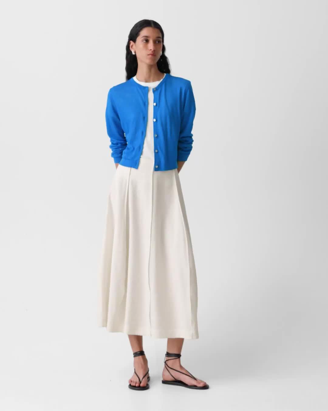 Curved Flare Skirt in Relaxed Silk
