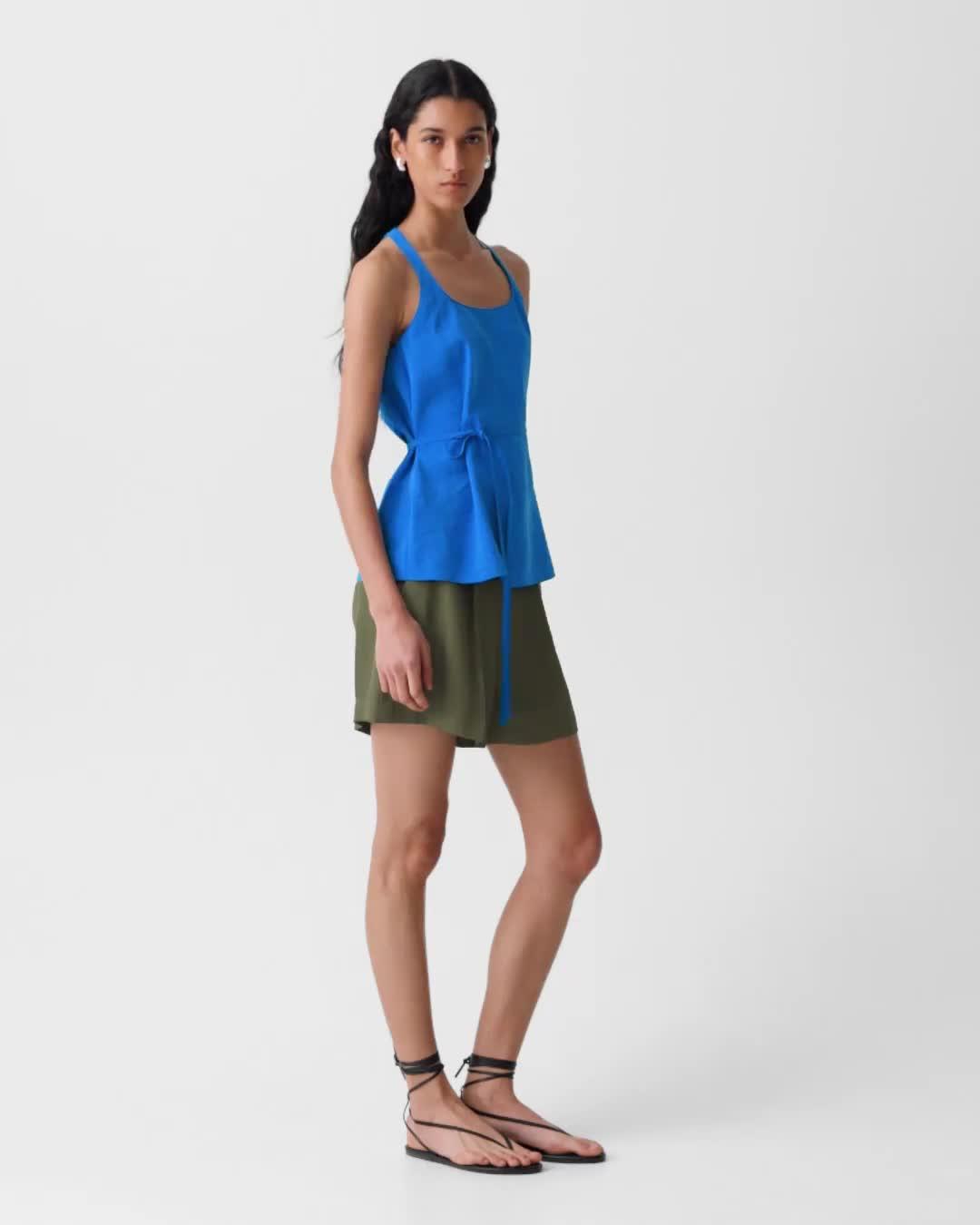Belted Halter Top in Relaxed Silk
