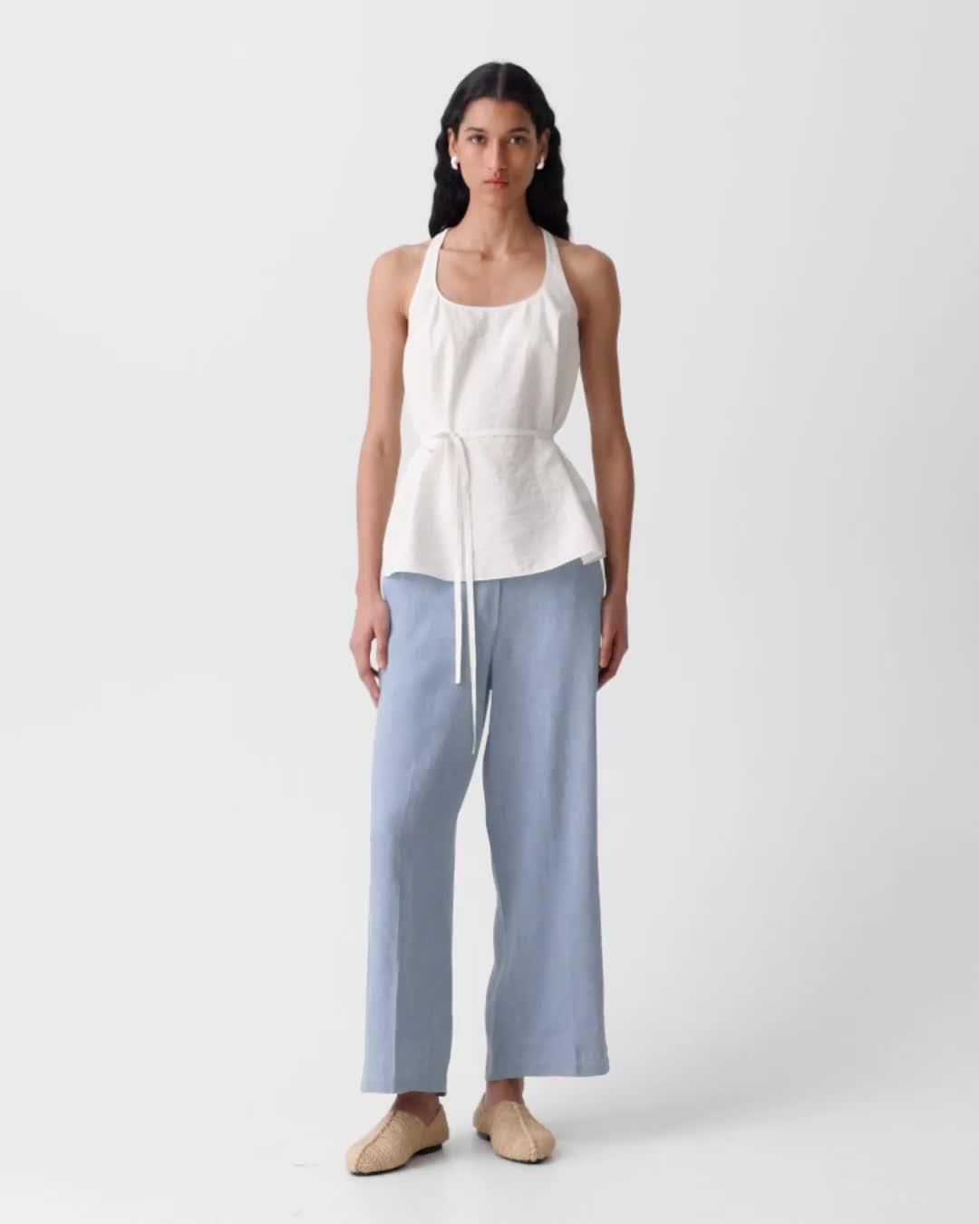 Haltertop mit G&uuml;rtel aus weicher Seide