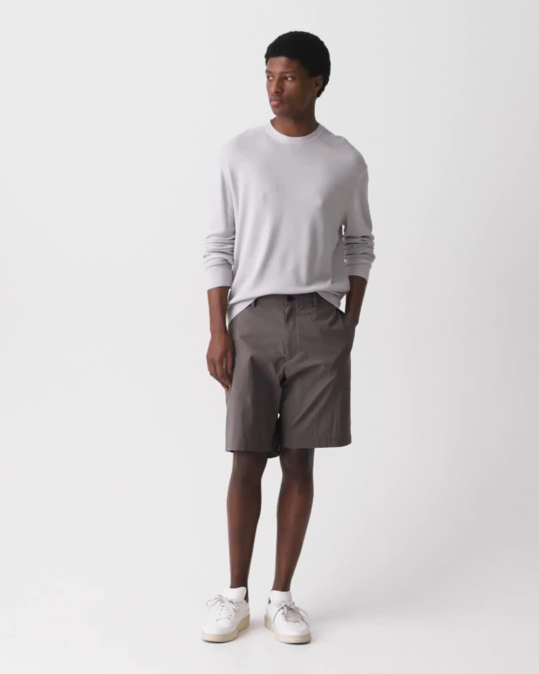 Drawstring Short in Textured Nylon