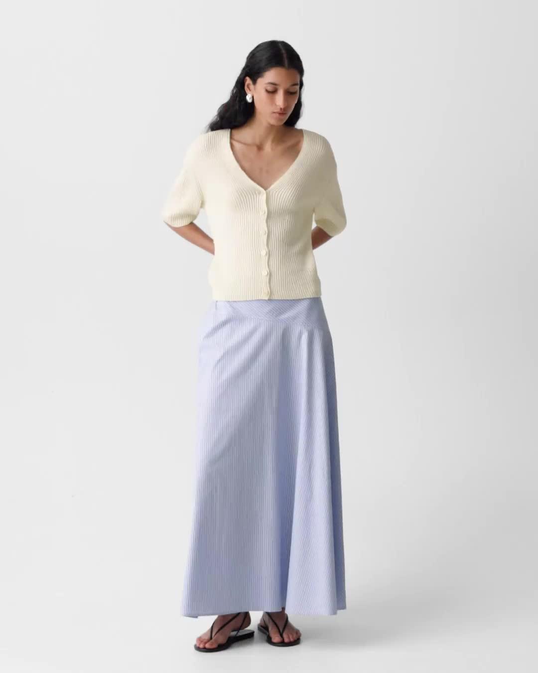 Slim Cardigan in Ribbed Cotton