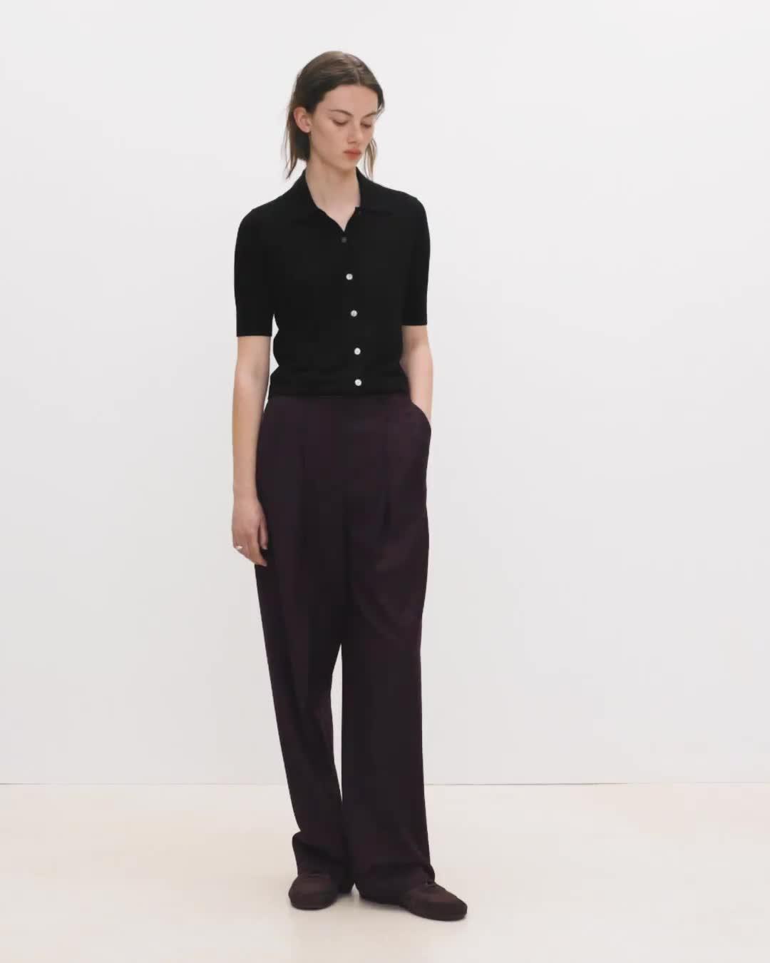 Short-Sleeve Knit Shirt in Regal Wool