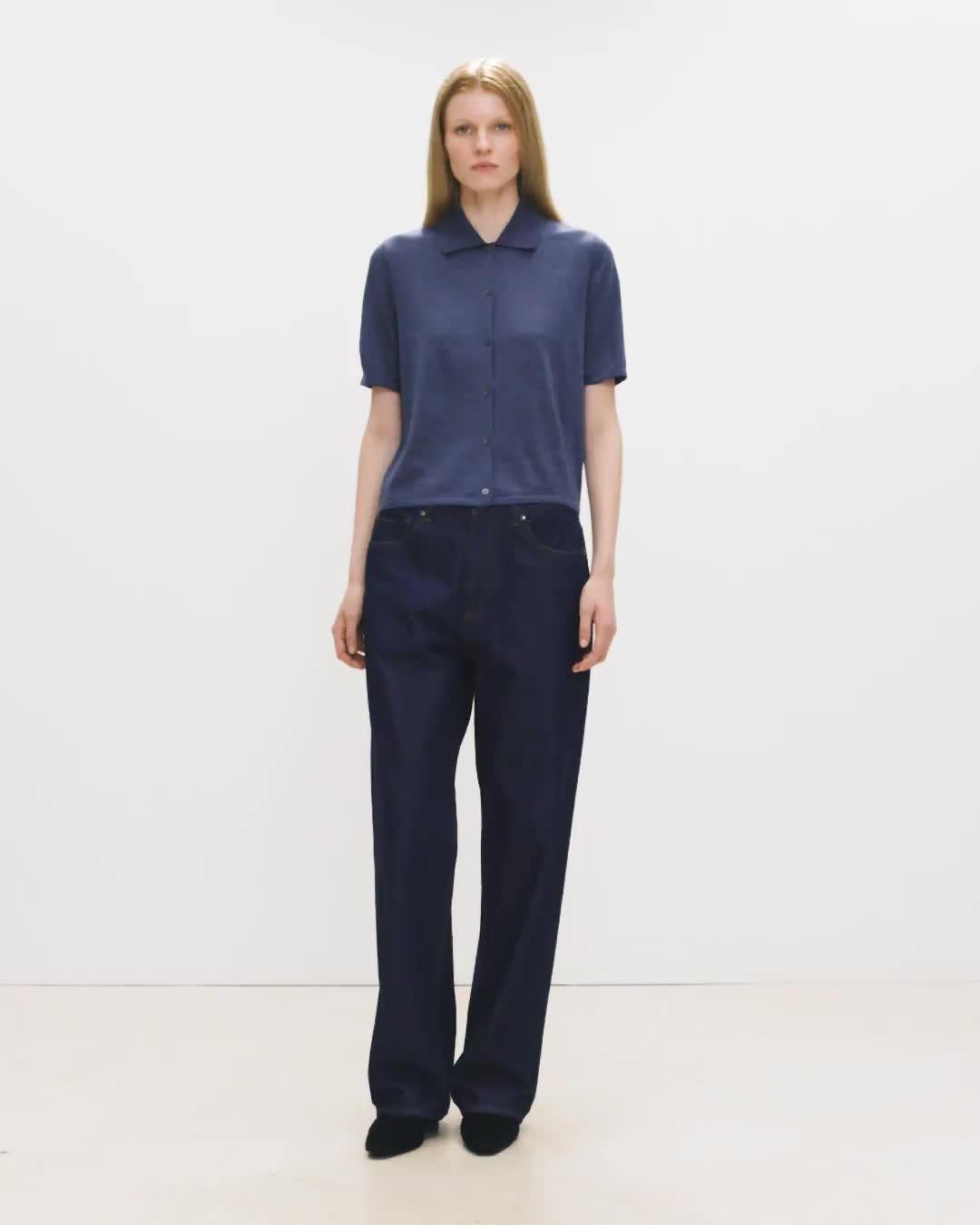 Short-Sleeve Knit Shirt in Regal Wool