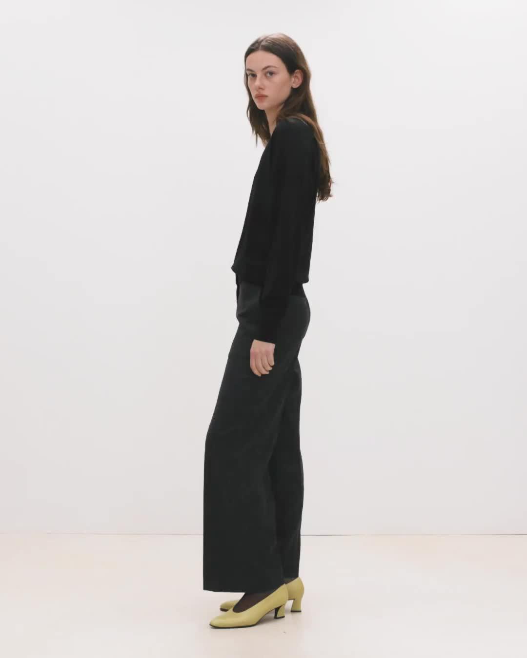 Oversized V-Neck Sweater in Regal Wool