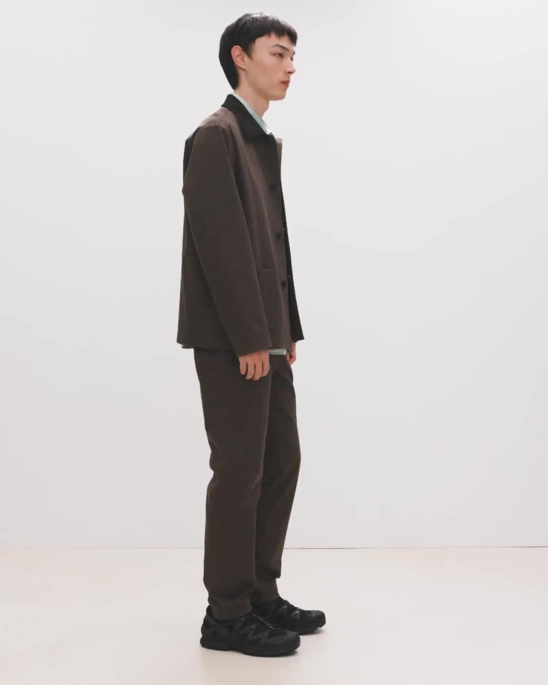 Four-Button Jacket in Moonsoft Cotton