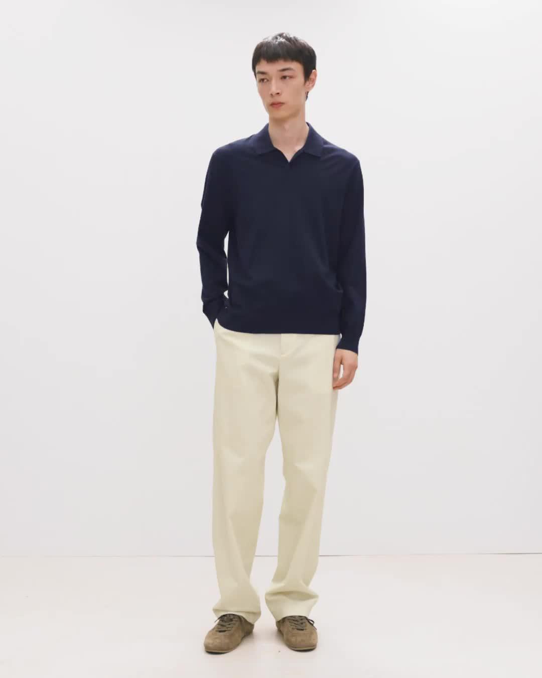 Straight Chino Trousers in Moonsoft Cotton