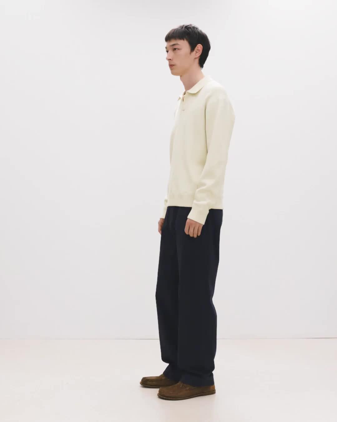 Open Collar Sweater in Light Bilen