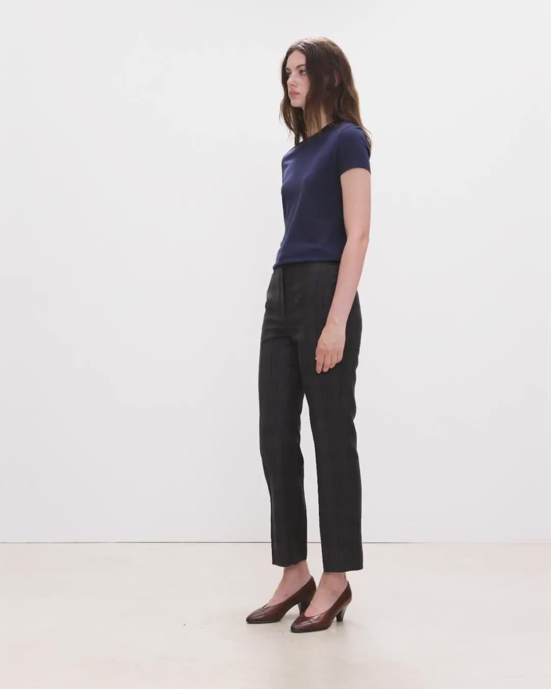 Marcee Cropped Pull-On Pant in Plaid Sleek Flannel