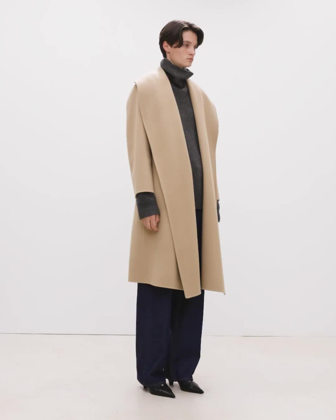 Shawl Collar Coat in Double-Face Wool-Cashmere