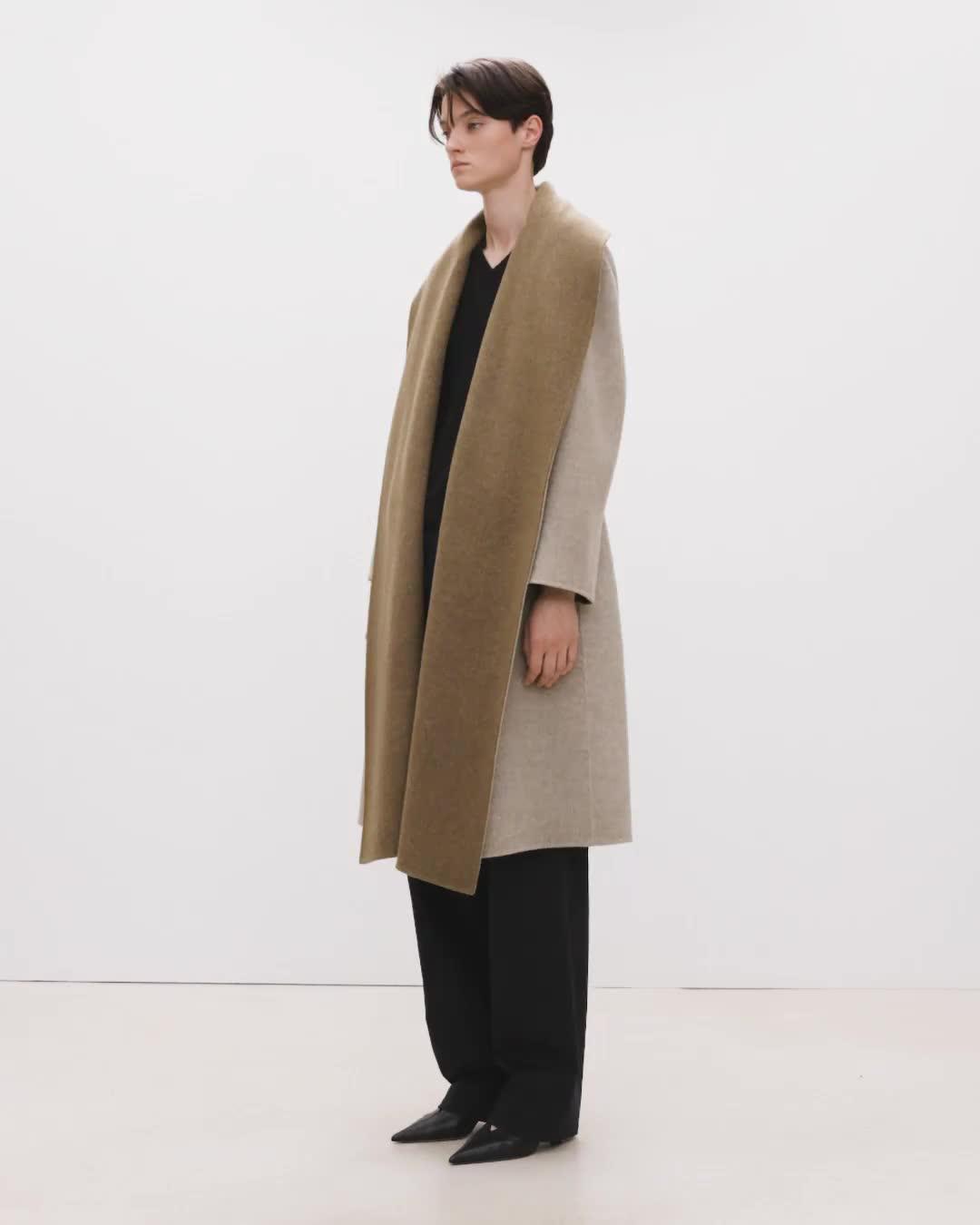 Shawl Collar Coat in Double-Face Wool Twill
