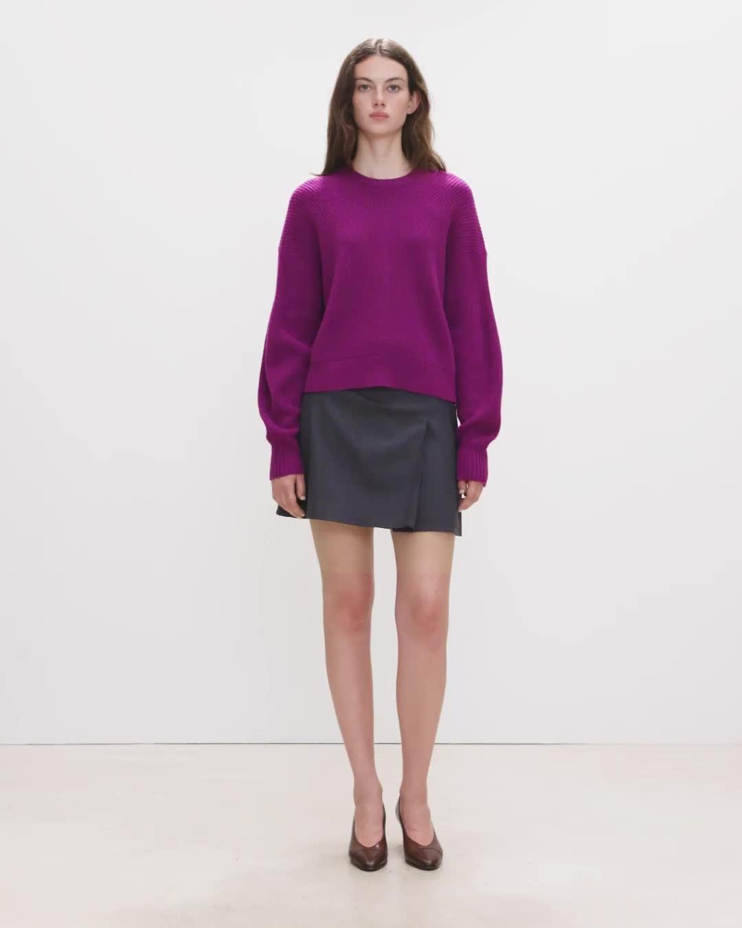 Textured Crewneck Sweater in Cashmere