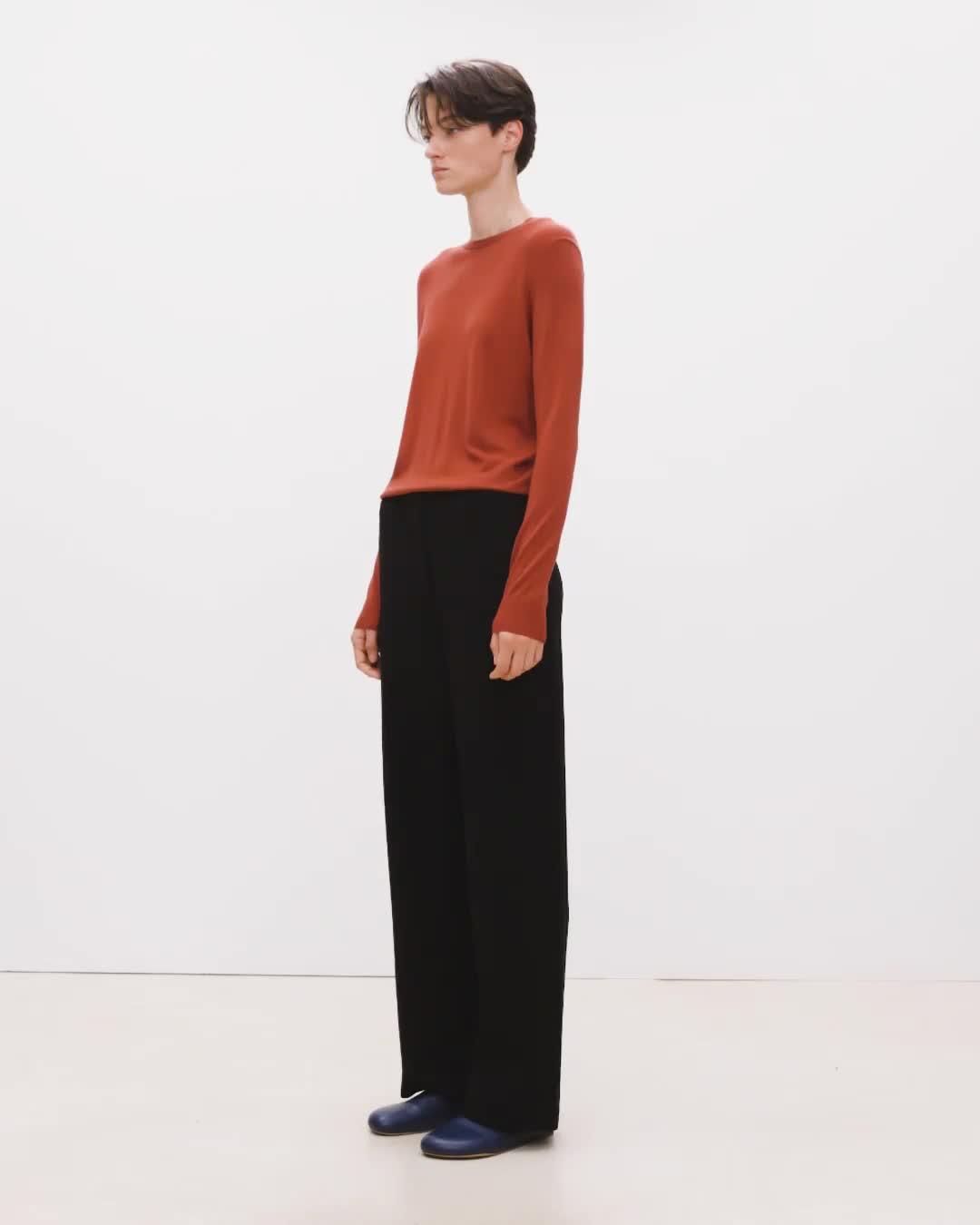 Relaxed Straight Pant in Double-Knit Jersey