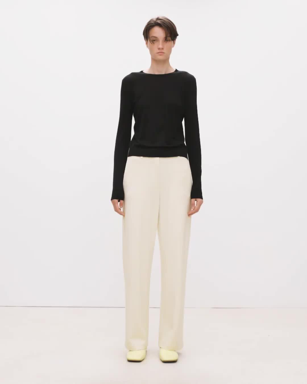 Relaxed Straight Pant in Double-Knit Jersey