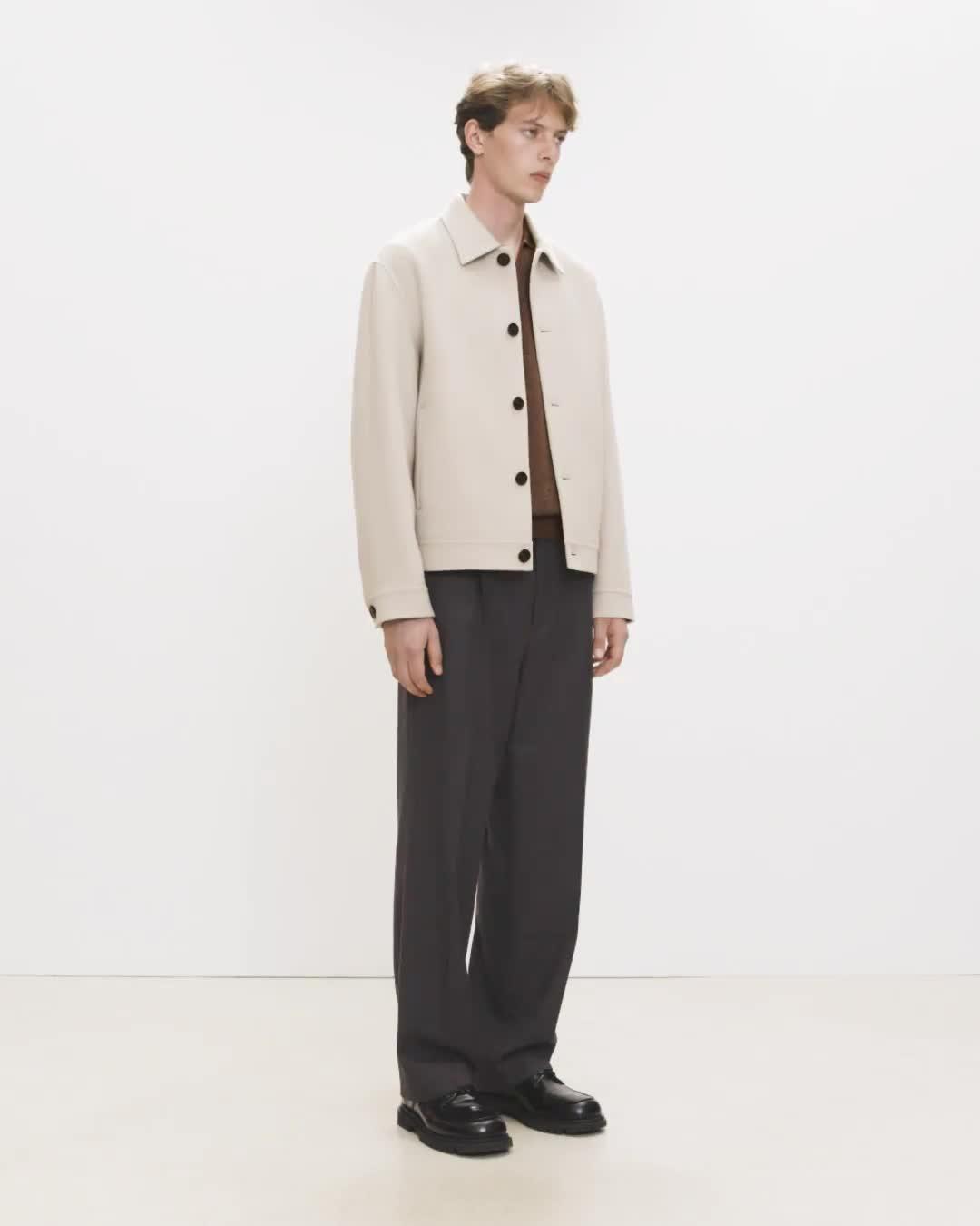 Short Jacket in Double-Face Wool-Cashmere