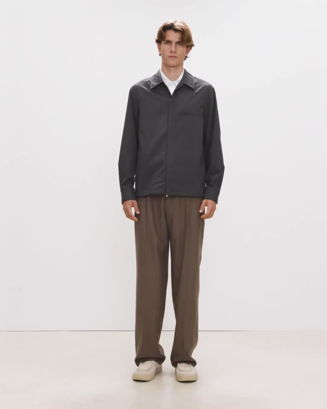 Zip Overshirt in Motion Wool