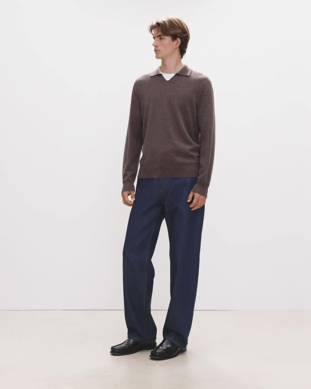 Open Collar Sweater in Cashmere