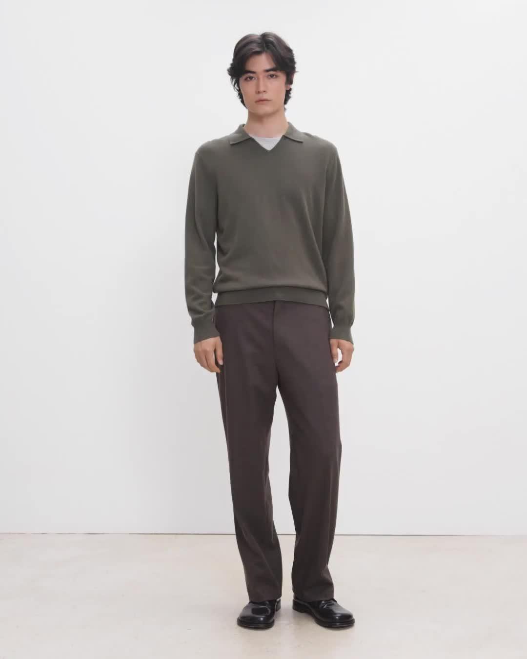 Open Collar Sweater in Cashmere