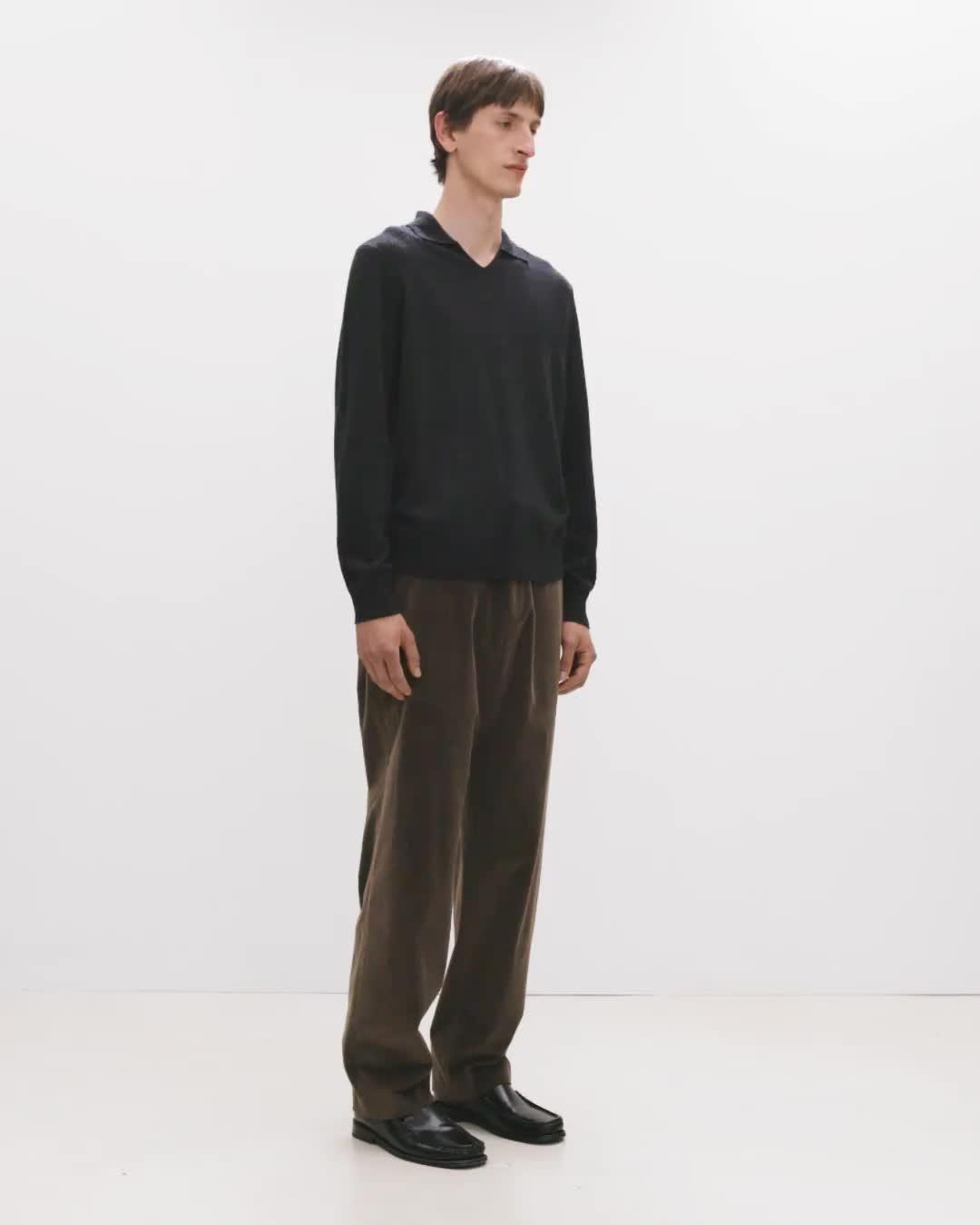 Open Collar Sweater in Cashmere