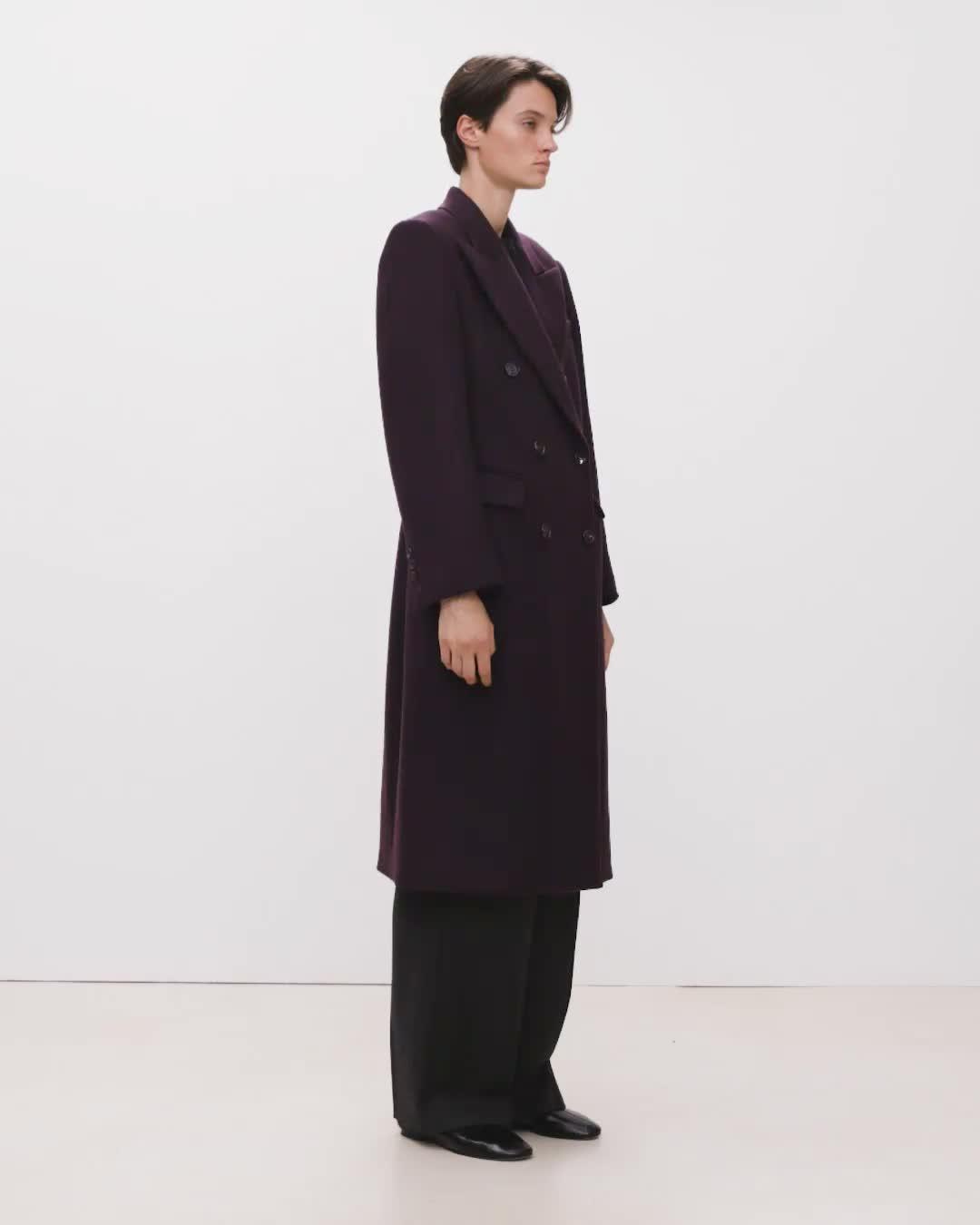 Double-Breasted Overcoat in Plush Melton